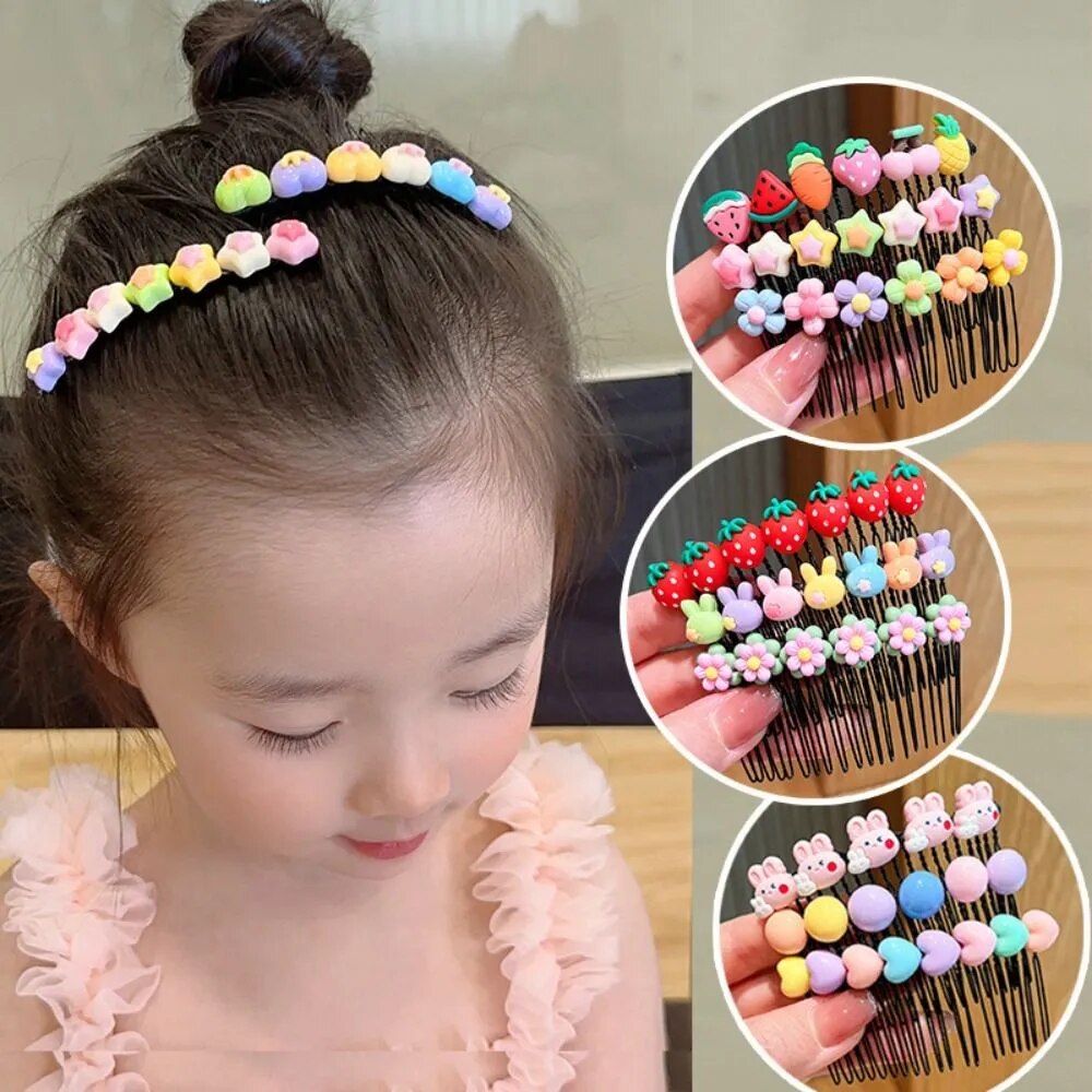 Cute Hair Clips For Baby Girls Barrettes Headwear Children Cartoon Fruit Hair Comb Fixed Teeth Combs Kids Hair Accessories
