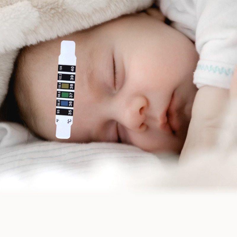 10Pcs Forehead Thermometer Strips for Infants Babies Kids Adults Checking Fever Temp Reusable Travel Thermometers A2UB