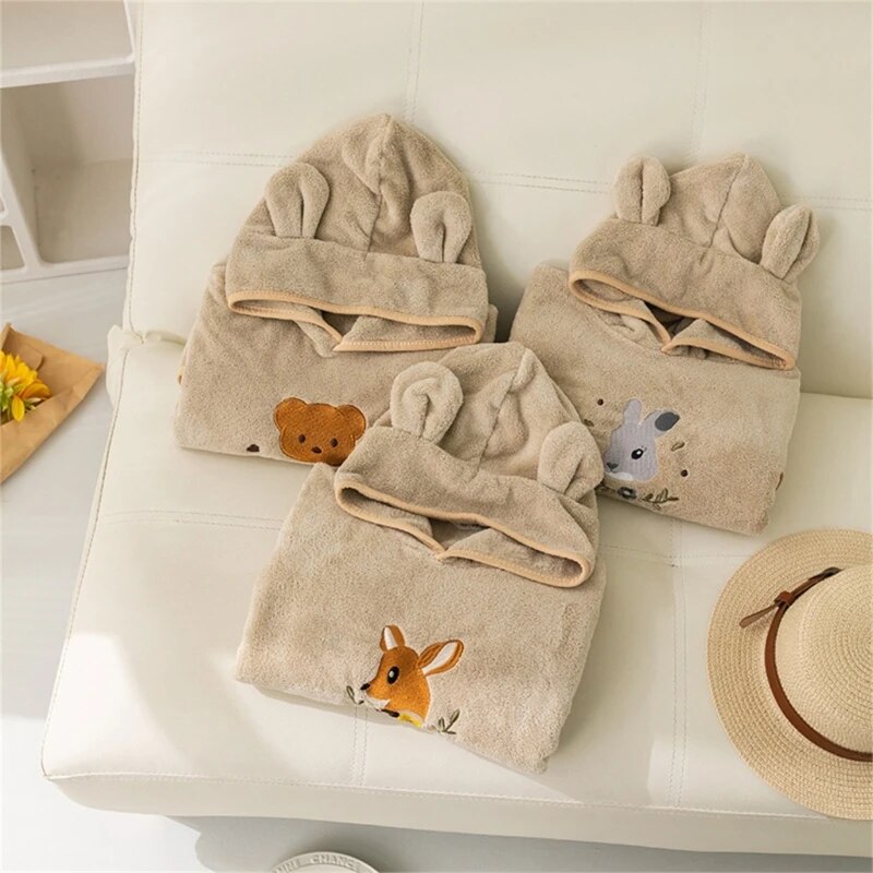 QuickDry Baby Towel with Hood CoralVelvet Bath Towel InfantPoncho Absorbent