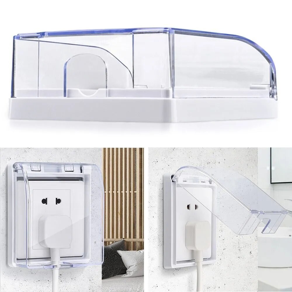 86 Type Switch Protective Cover Kids Safety Power Outlet Electric Plug Cover Splash-Proof Box Socket Protector Home