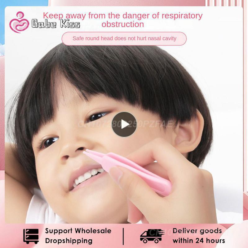 4~40PCS Plastic Nose Navel Cleaning Baby Safety Care Round Head Clamp Infant Tweezers Nasal Cleaner Cleaner Clip Clean Tweezers