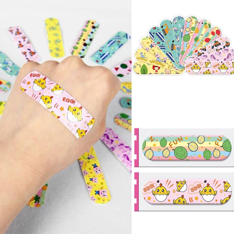 100pcs Animal Pattern Waterproof Hemostasis Band Adhesive Bandage Wound Plaster First Emergency Kit Cartoon Aid Stickers for Kid