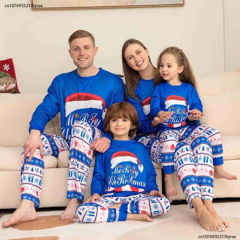 2023 Family Christmas Matching Pajamas Outfits Father Mother Kids New Year Clothes Daddy Daughter Sleepwear Pyjamas Family Look
