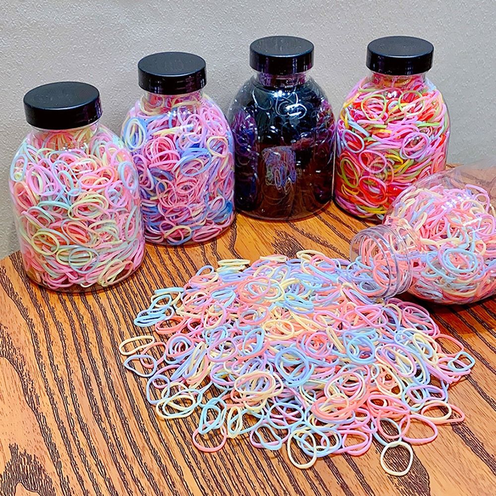 Headdress Ponytails Holder Colorful Disposable Girl Rubber Bands Resin 1000 Pcs/set Hair Tie Children Hair Rope