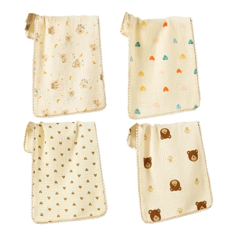 Kids Face Wash Cloth Soft Gentle Cotton Bath Towel Infants Washcloth Sqaure Gift