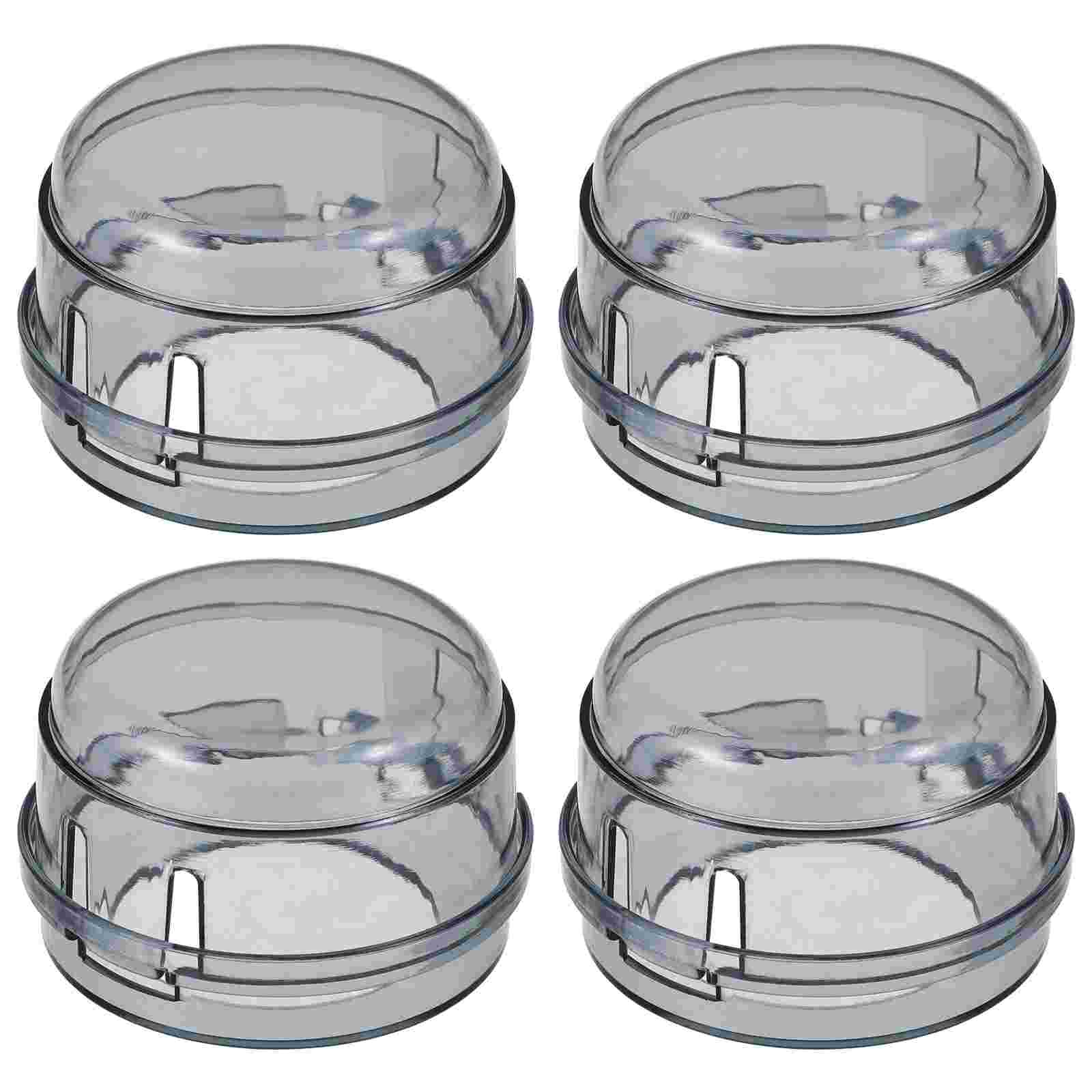 4 Pcs Switch Cover Child Proof Stove Kitchen Safety Guard Gas Shield Protection Lock Black Knobs Plastic Bag Holder