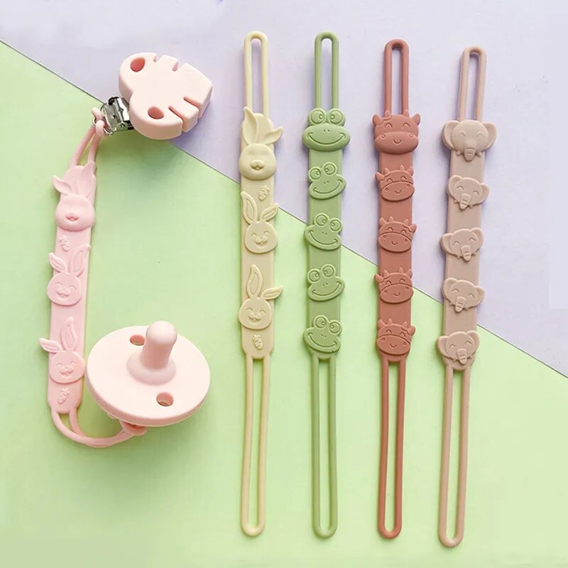 BPA Free Anti-drop One-piece Food Grade Silicone Baby Pacifier Clip RUST-FREE Dummy Holder Nipple Clip Baby Accessories