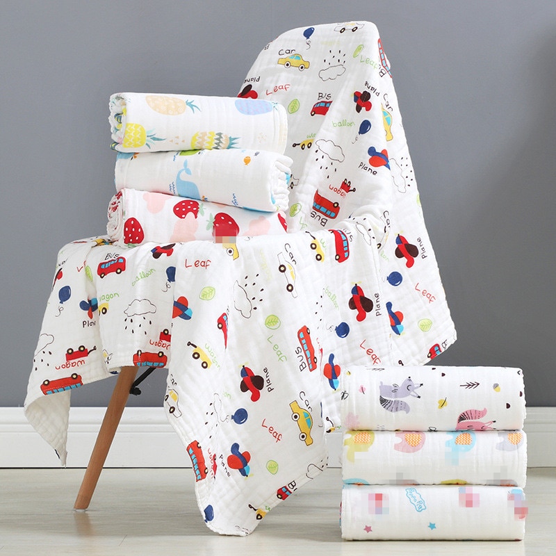 110x110cm Square Children's Bath Towel Cartoon Pattern Pure Cotton Baby Cover Blanket All Seasons Universal Newborn Bath To
