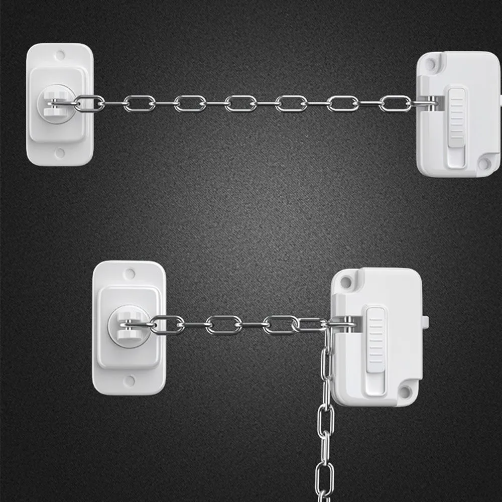Stainless Steel Child Safety Window Chain Sturdy Paste Non-marking Adhesive ABS Durable Prevent Accidents