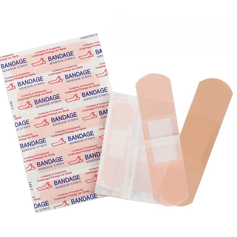 100pcs/set Solid Color Band Aid Waterproof PE Wound Plasters for First Aid Strips Skin Patch Breathable Woundplast Dressing Tape