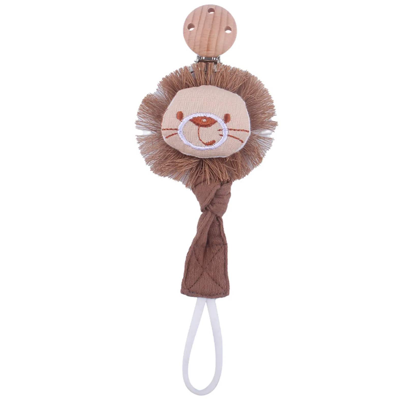 Baby Wood Pacifier Clips 5 Types Choose Lion Clouds Elephant Fox Suitable for Boys Baby Shower Gift