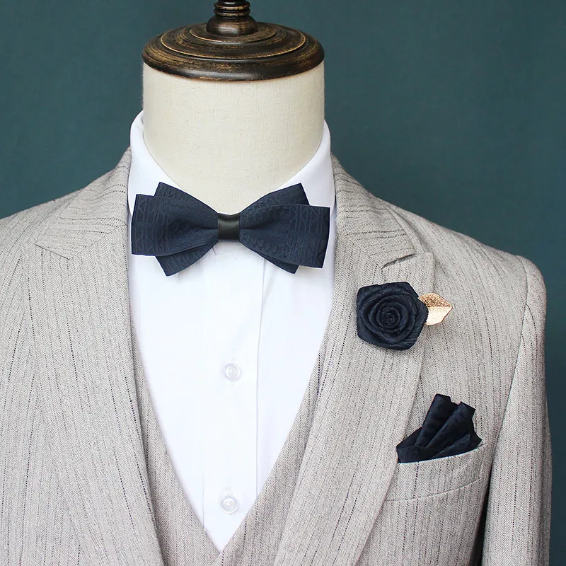 Men's bow tie Bridegroom's best man's bow tie suit shirt bow pocket towel brooch