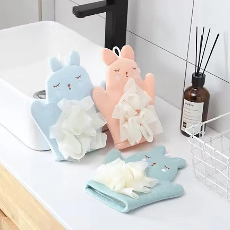 Cute Animal Cartoon Baby Bath Glove Bath Brushes For Children Comfortable Rub Sponges Baby