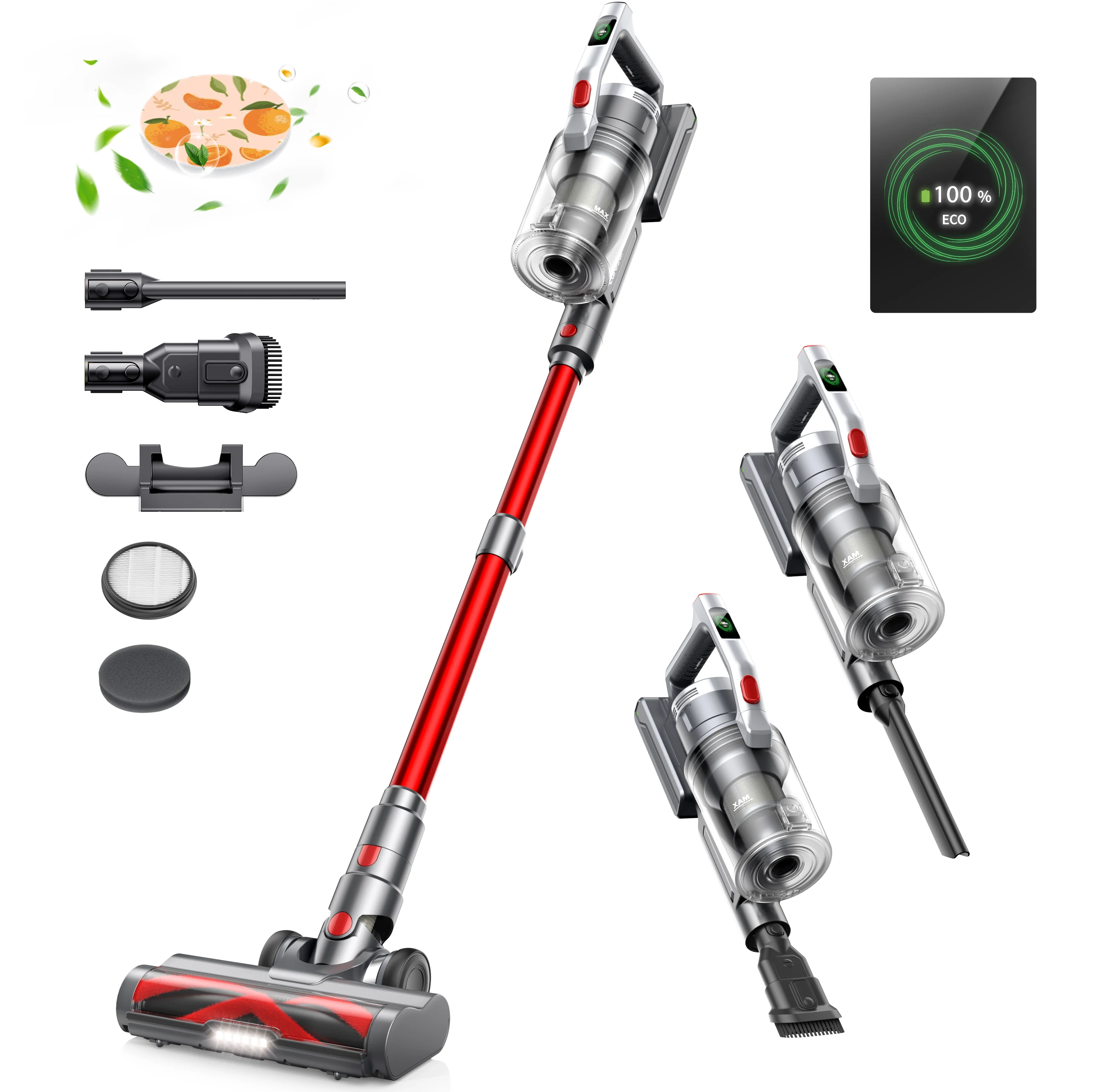 500w 38000pa Akku-Staubsauger Handheld Smart Home Appliance 55 Minuten Laufzeit austauschbarer Akku