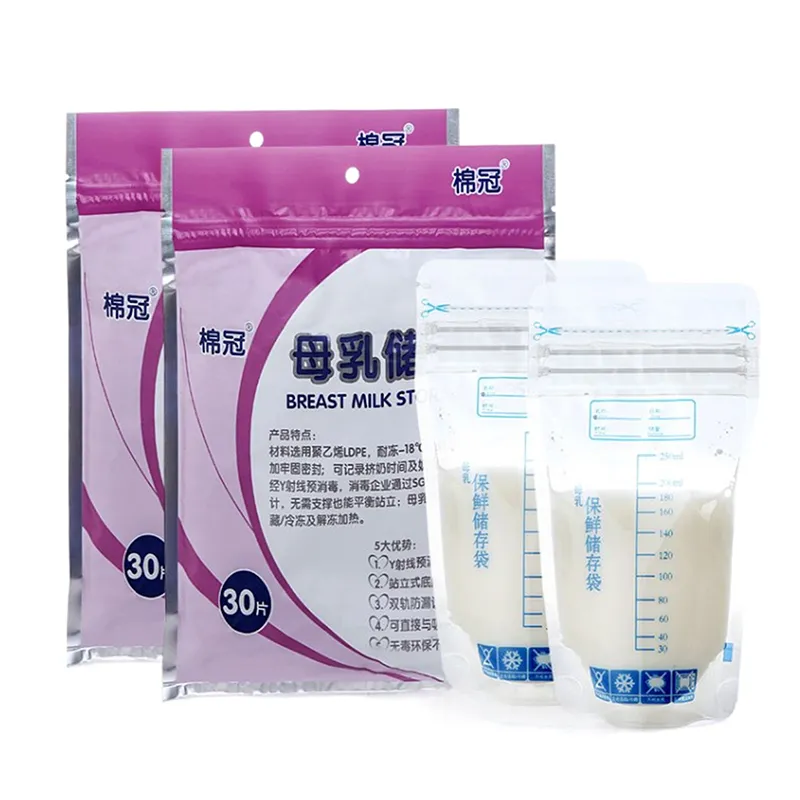 30/10Pcs 250ml Milk Freezer Bags Mother Food Breast Milk Feeding Bag Feeding Breast Pump Save Part