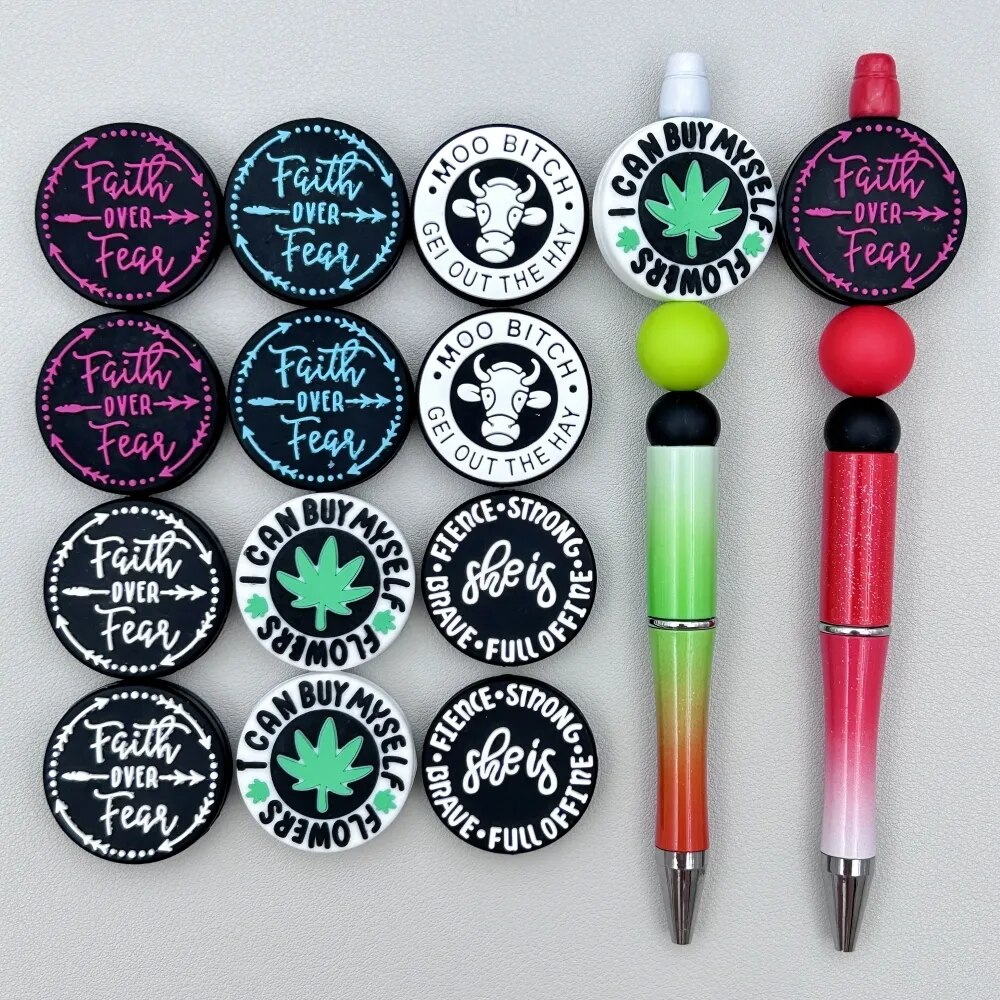 10PC Baby Silicone Bead CircularBrand Beads Teethe Baby DIY String Pen Bead Nipple Chains Jewelry Accessories Baby Kawai Gifts