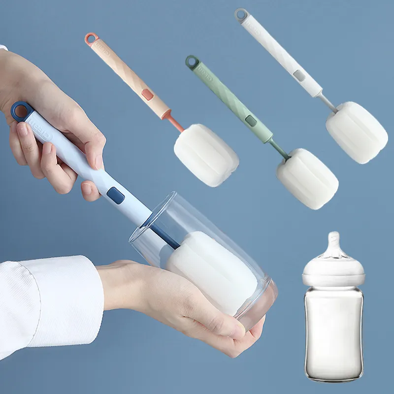 Removable Sponge Baby Cup Bottle Brush Kitchen Cleaning Tool Long Handle Bottle Cleaning Cleaning Brush Ершик Для Бутылок
