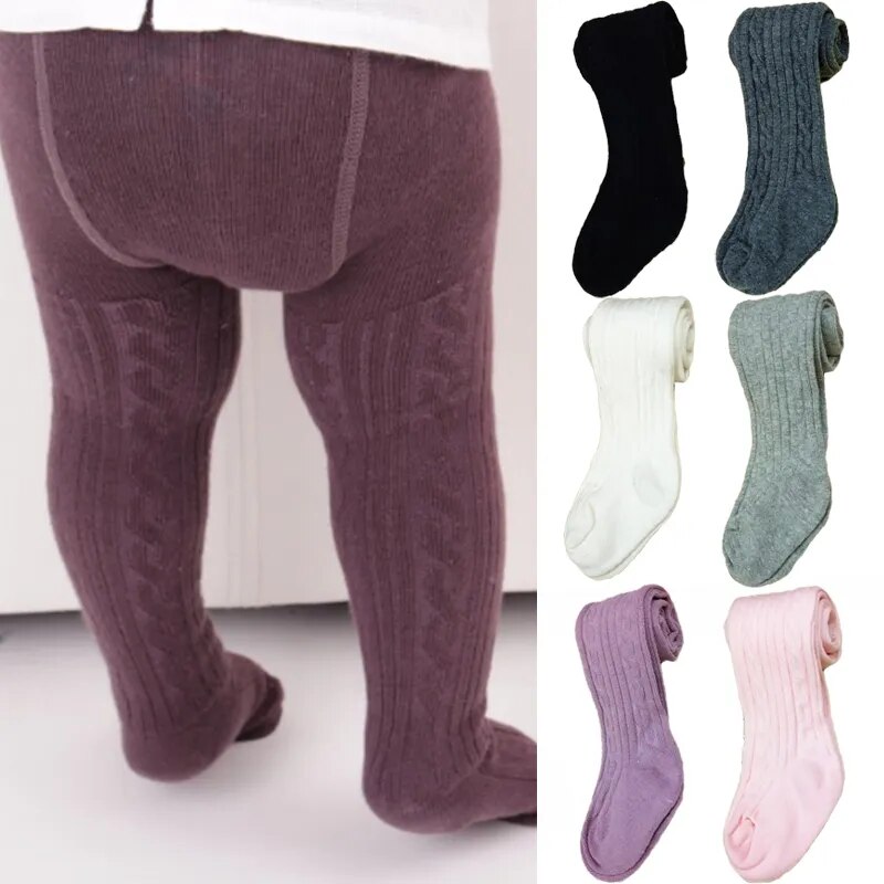 Autumn Winter Baby Tights Solid Color Soft Knitted Kids Pantyhose Leggings Socks Newborn Infant Toddler Stockings Girls Clothes