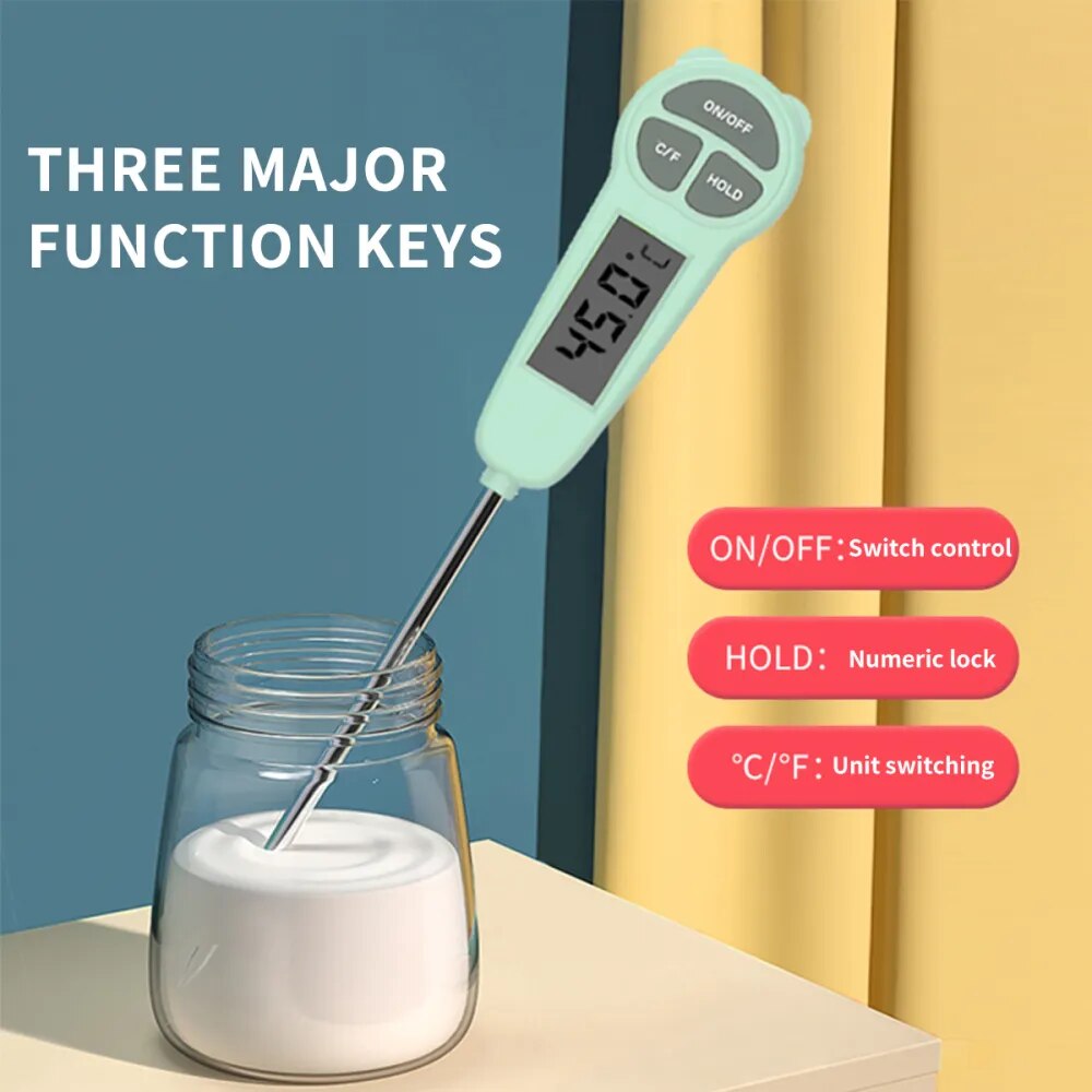 Temperature Tester Electronic Digital Liquid Temperature Pen Portable With Probe For Kitchen Grilled Food Thermometers With Tube