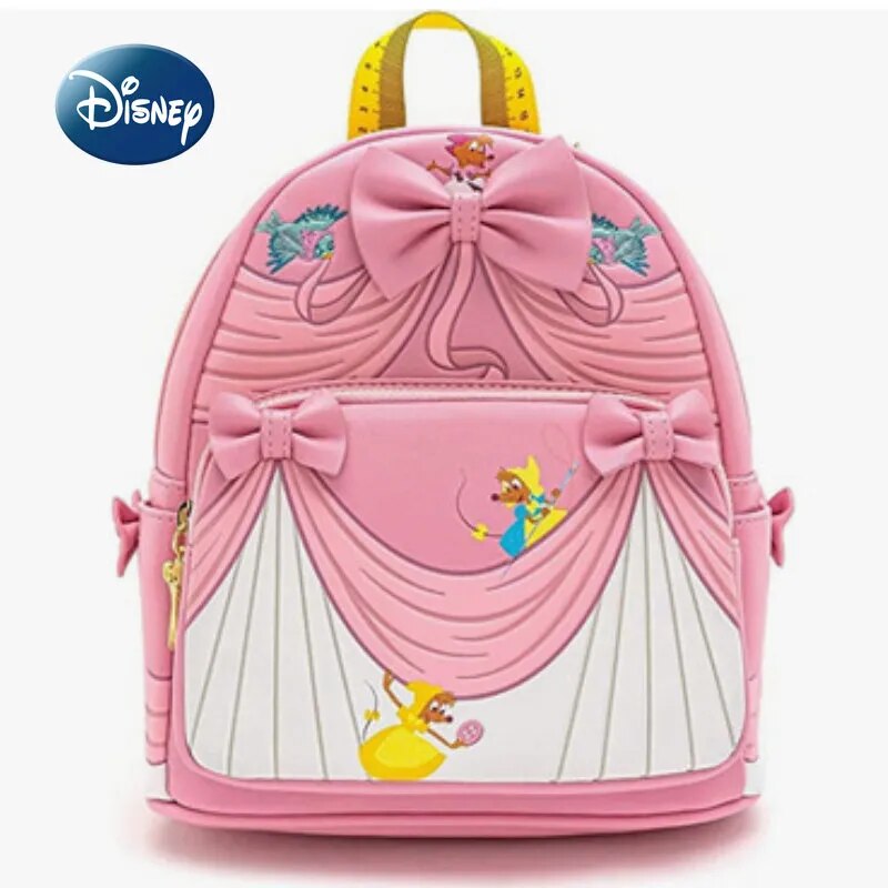 Disney Cinderella Original New Mini Women's Backpack Luxury Brand Loungefly Backpack 3D Cartoon Girls' Schoolbag High 