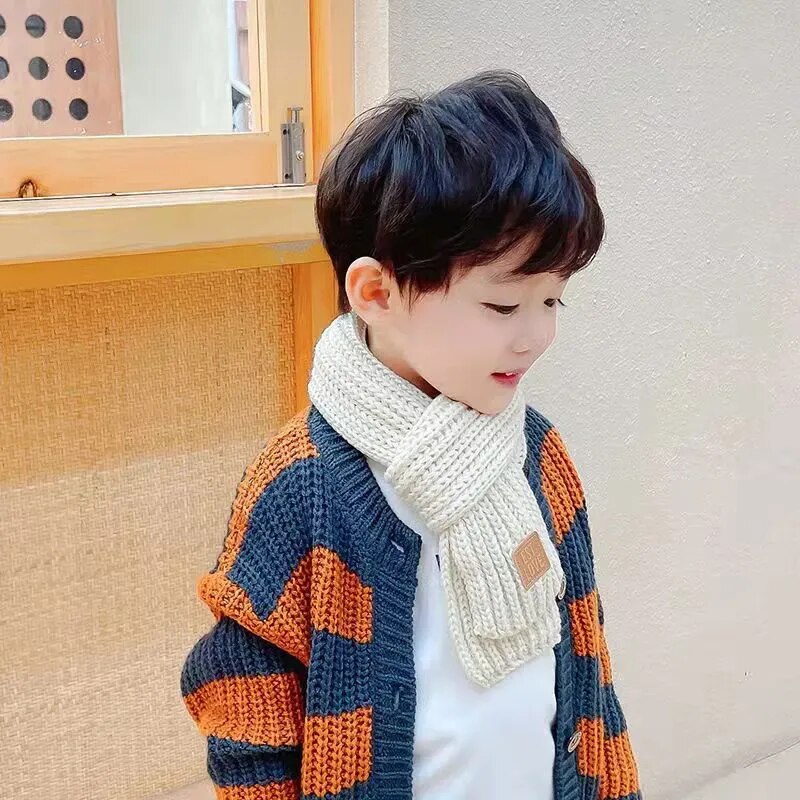 New Kids Winter Autumn Knitted Scarf Keep Warm Solid Candy Colors Baby Girls Boys Children Neck Gaiter Scarfs