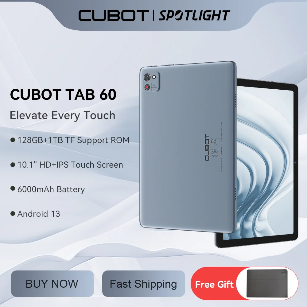 Cubot TAB 60, 2024 neues tablet android, Octa-Core, 8 GB RAM (4 GB + 4 GB erweitert), 128 GB ROM, 10,1-Zoll-HD+-Bildschirm, 6000