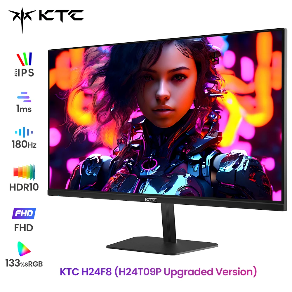 (2025 H24T09P verbesserte Version) KTC H24F8 FHD 23,8" 180Hz Gaming-Monitor mit realistischer Farbwiedergabe 1920*1080 Aufl