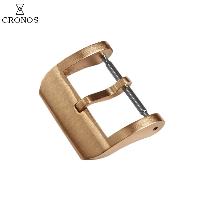Cronos Uhr Teile Bronze Schnalle für Riemen Zunge schnalle Gebürstet 20 mm 2,0 mit Frühling Bars
