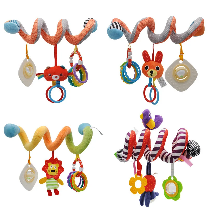 QWZ Neue Hängen Spirale Rassel Kinderwagen Nette Tiere Krippe Mobile Bett Baby Spielzeug 0-12 Monate