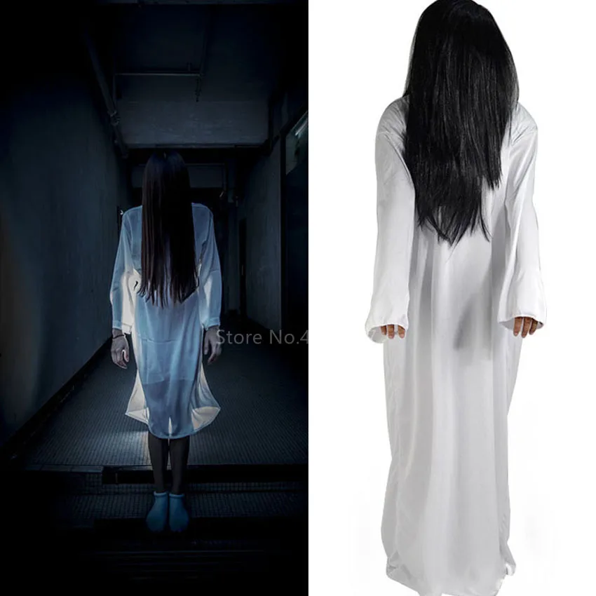 Erwachsene Halloween Frauen Cosplay Kostüm Scary Horror Geist Yamamura Sadako Ault Karneval Party