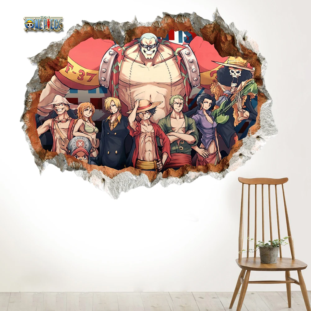 3D Cartoon Fenster Gebrochen Anime poster wand wirkung wand aufkleber für kinder zimmer Schlafzimmer Wand decals Poster kinder G