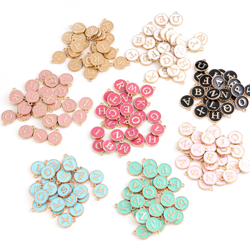 Neue 12*14mm A-Z Brief Charms Emaille Charms Alphabet Initial Brief Handgemachten Anhänger Für Diy Armband Schmuck Machen großha