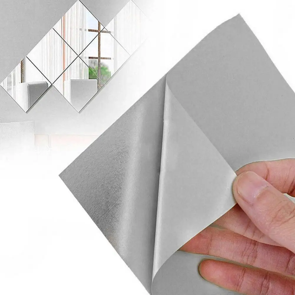 9 Stücke DIY Quadratischen Spiegeleffekt Wandaufkleber Aufkleber Mosaik Ruhe Zimmer Fenster Dekor