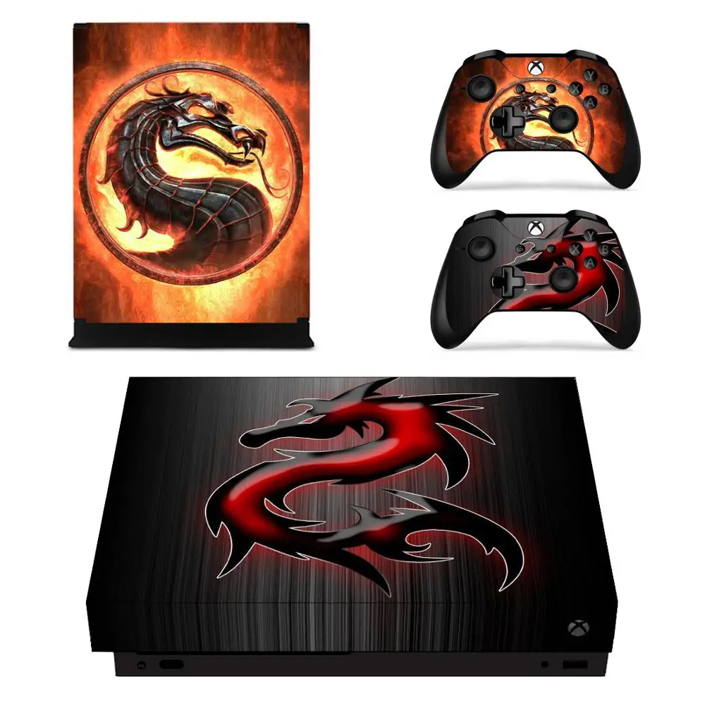 Mortal Kombat Drachen Volle Abdeckung Haut Konsole & Controller Aufkleber Aufkleber für Xbox One X Haut Aufkleber Vinyl