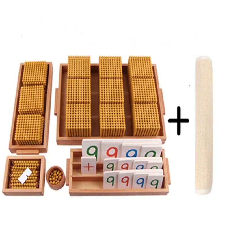Montessori Math Spielzeug Goldene Perlen Set Dezimalstelle System Lernen Bank Spiel für Kinder Mathematik Material Bildung Ausrü