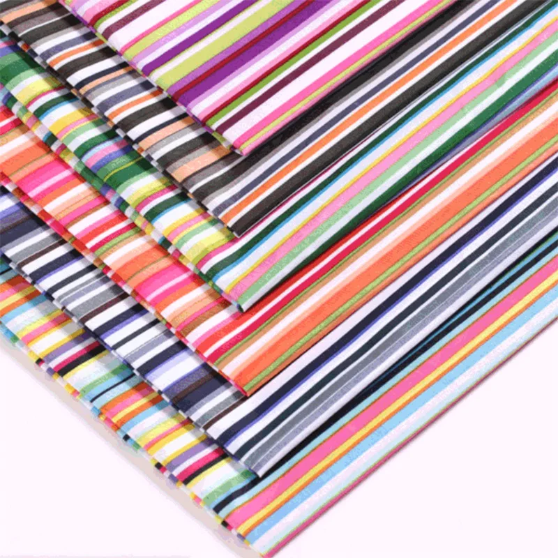 50*150CM Farbe gestreiften gefärbt polyester stoff für Headwear schuhe hüte spielzeug tischdecke