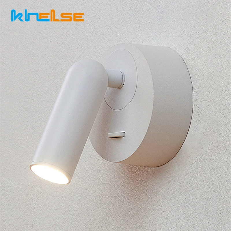 Moderne LED-Lesewandlampe mit Schalter für den Innenbereich, 350° drehbar, 3 W, Nachttischlampe, Schlafzimmer, Buch, Arbeitszimm