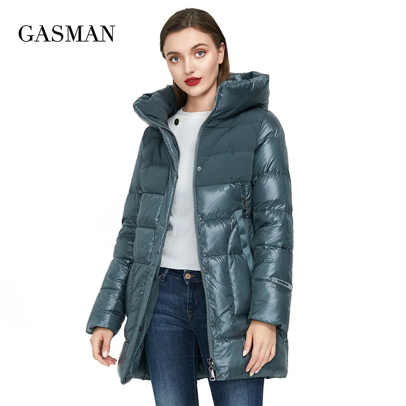 GASMAN 2022 frauen winter jacke neue lange warme beige unten parka mantel Frauen mode sammlung outwear Weibliche elegante jacke 