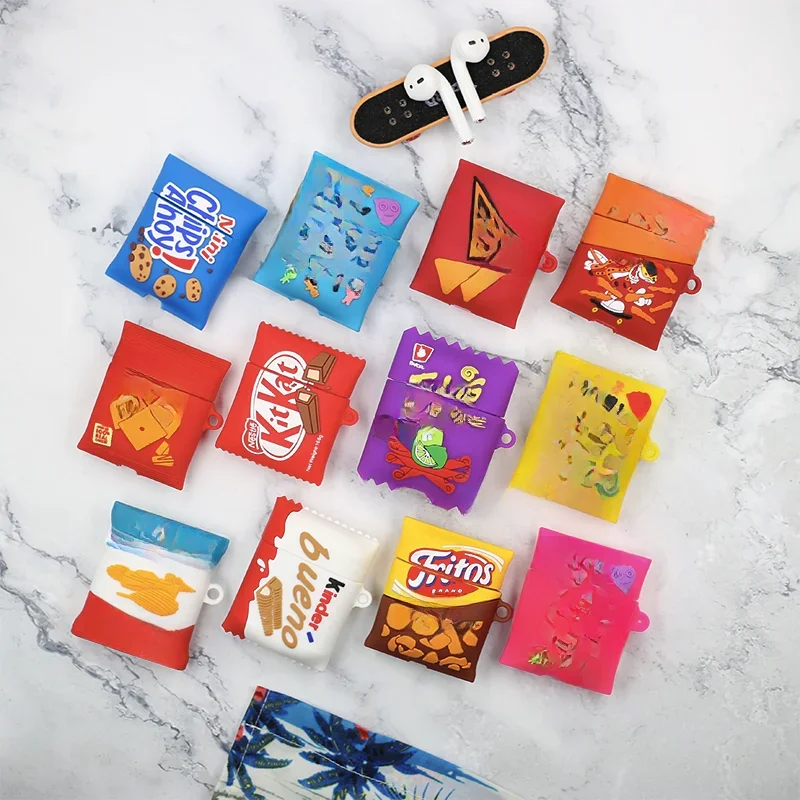 3D Nestle kitkat schokolade kopfhörer fall für AirPods 1 2 lade box weiche silikon stoßfest