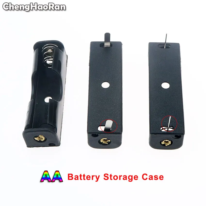ChengHaoRan 1 stücke AA Größe Power Batterie Lagerung Fall Box Halter Mit Pin PCB Frühling Clip