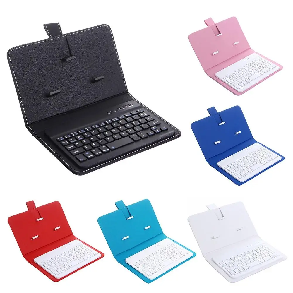 Tragbare drahtlose Bluetooth-Tastatur mit Kunstleder tasche für iPhone-Smartphones innerhalb von 7