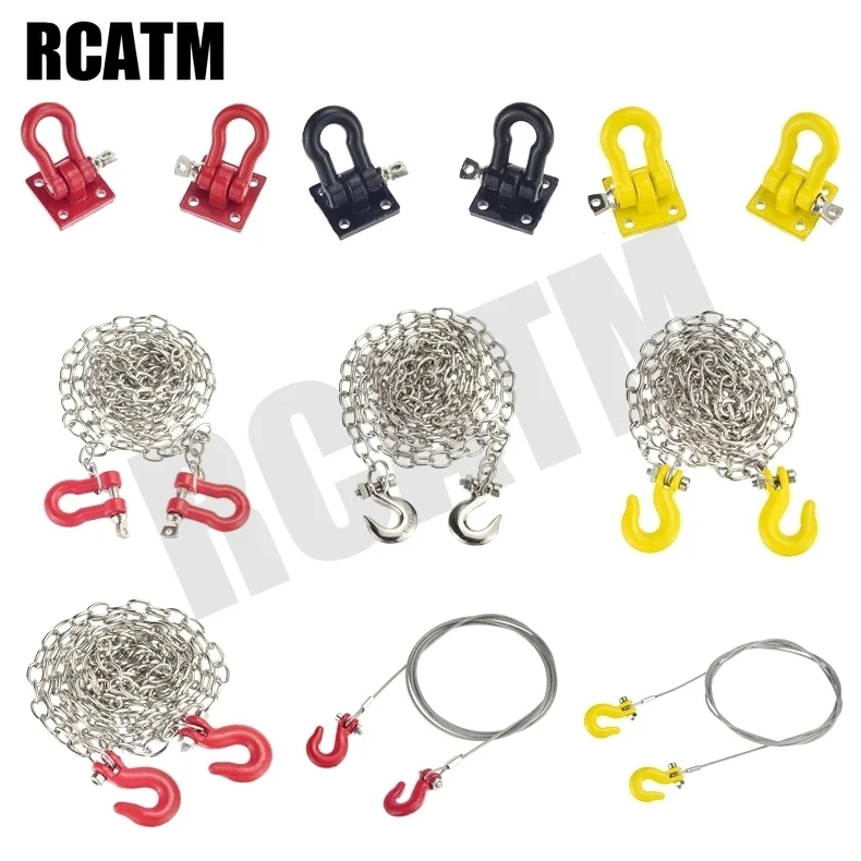 Metall Anhänger Haken Rettungs Kette Dekoration Für 1/10 RC Crawler Auto TRX4 G63 D90 Axial Scx10 III Wraith Tamiya VS4