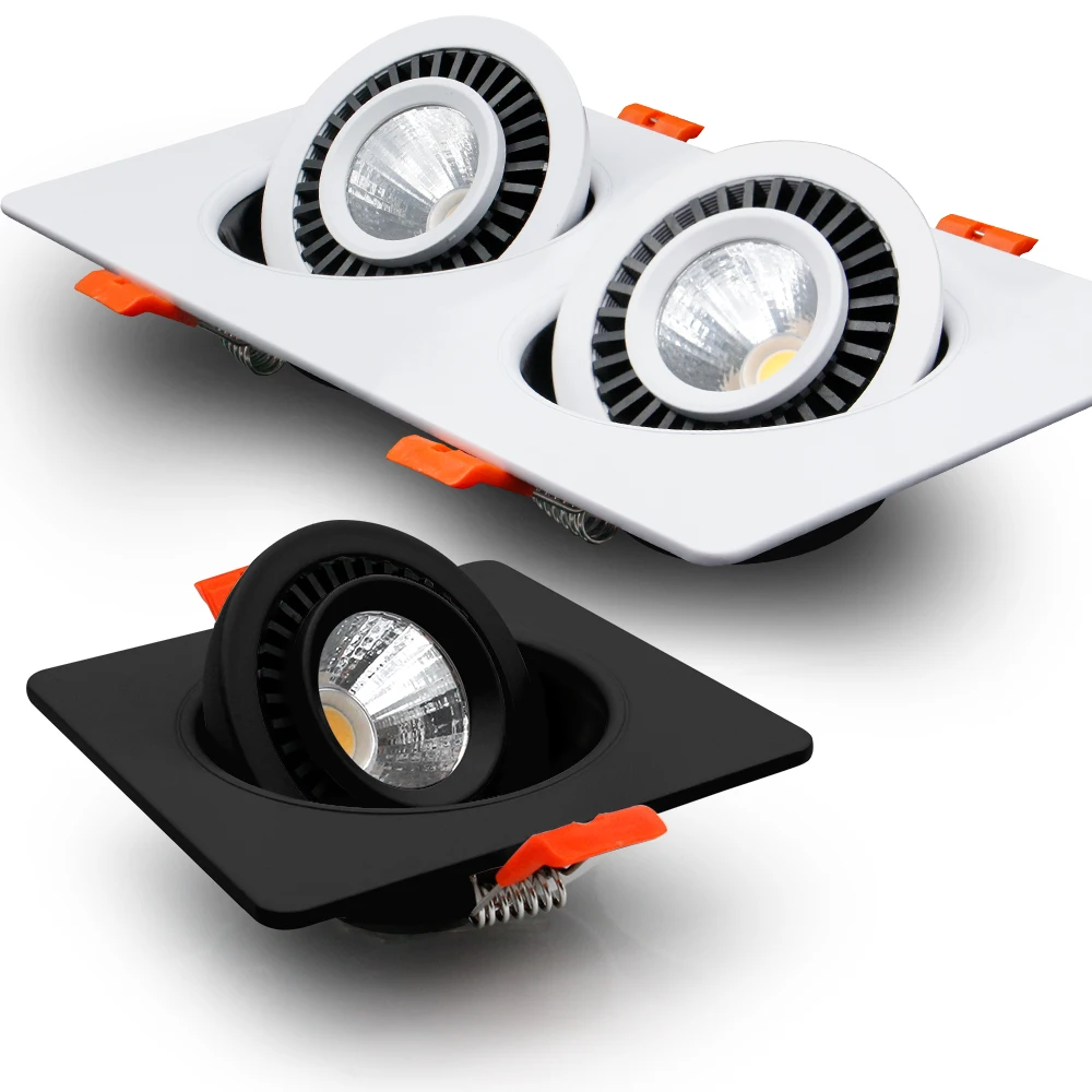 360 Winkel drehbare LED Einbau Down light Quadrat 10W 14W 20W 24W LED Decken leuchte dimmbare