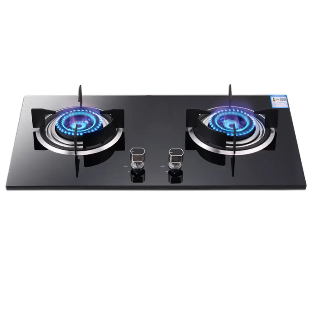 Haushalt Gas Herd Panel Gas Herd Kochfeld Herd Doppel-brenner Gas Panel Ofen Gehärtetem Glas Gasherd Kochen Maschine