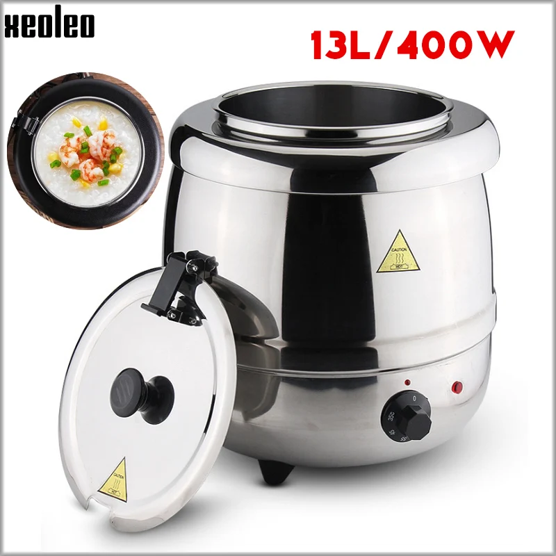Xeoleo 13l elétrica fogão lento sopa guisado aquecedor de alimentos para cozinhar sopa/mingau/tônico