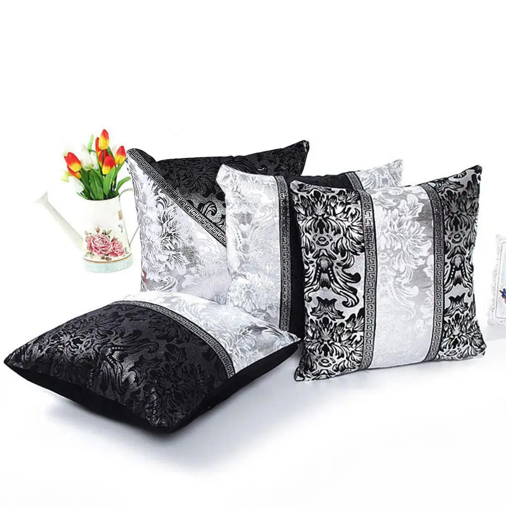 Vintage Schwarz und Weiß Blume Dekokissen Kissenbezug Fall Home Sofa Dekor Hotel Home Dekorative