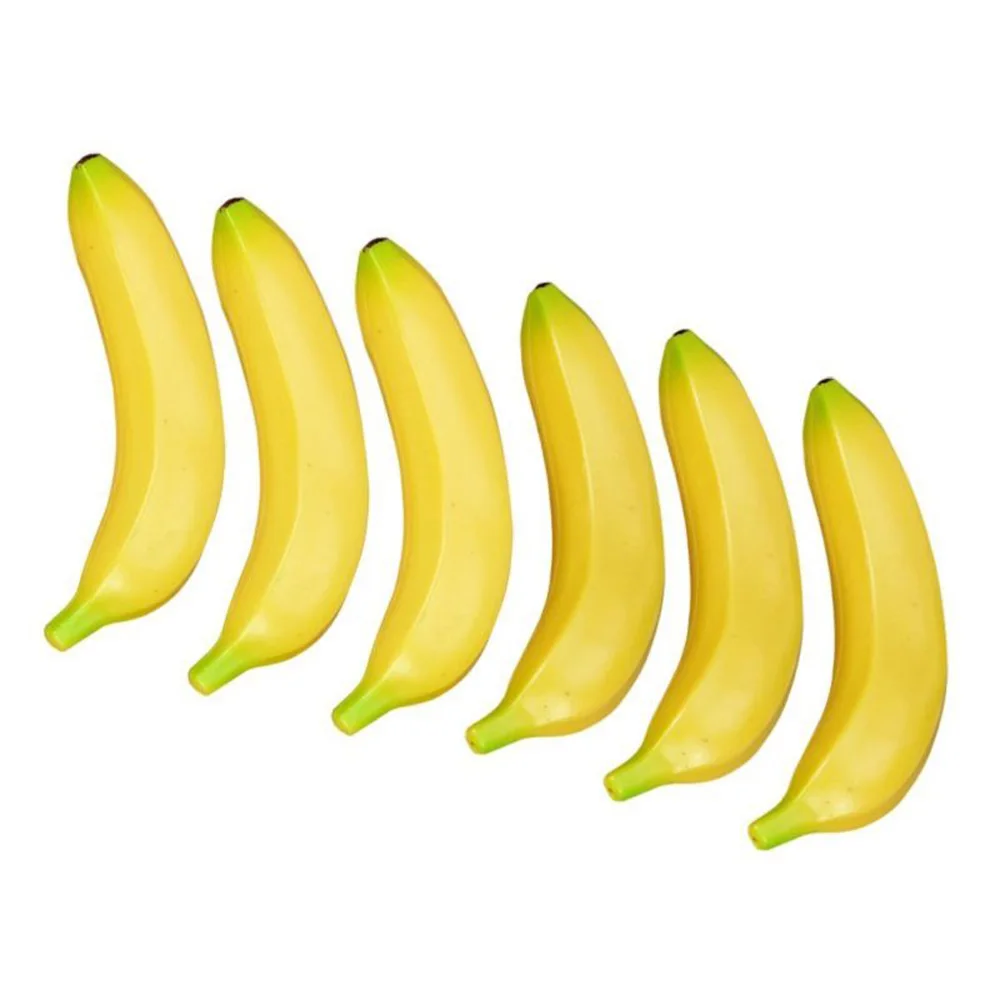 6 Pcs Kunststoff Schaum Künstliche Bananen Simulation Obst Requisiten Decor Kit Praktische Für Home