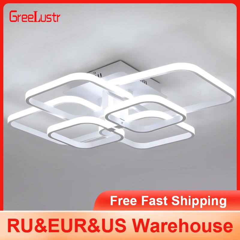Kreative Acryl Decke Lampe Moderne Innen Beleuchtung Plafond Licht Platz/Kreis Lüster Home Deco Led