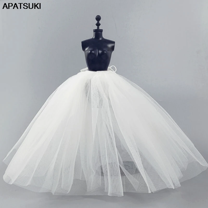 Weißer Slip für Barbie-Puppe, Petticoat, Hochzeitskleid, Unterrock, Kleidung, Outfits, 1/6 BJD, Puppenhaus-Zubehör, Baby, Kind, 
