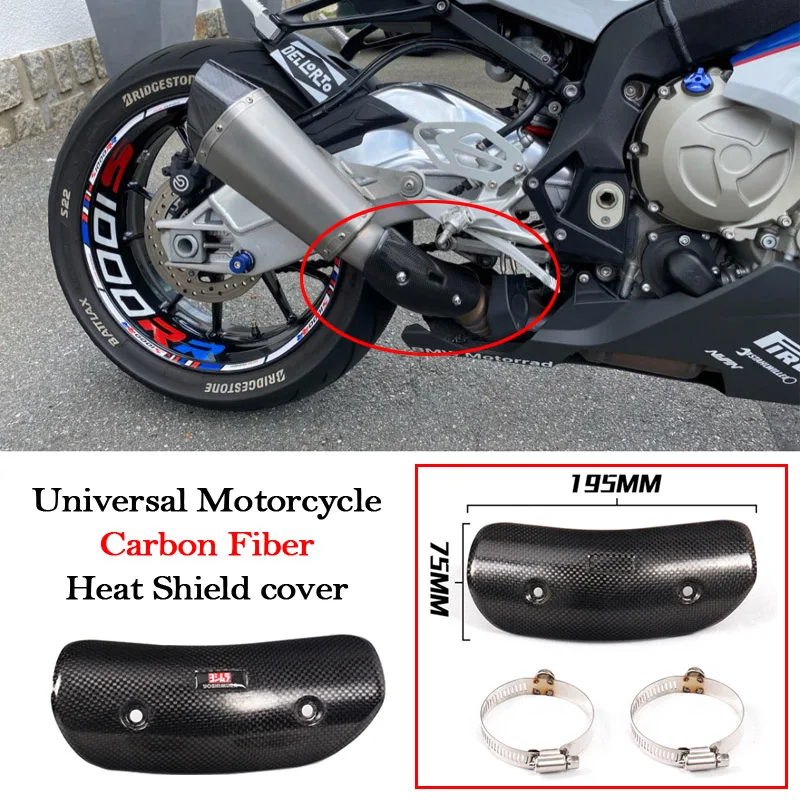 Universal Motorrad Auspuff Carbon Faser Hitzeschild Abdeckung Kopie Protector Für Honda R25 Z900 S1000RR Yoshimura Auspuff Abdec